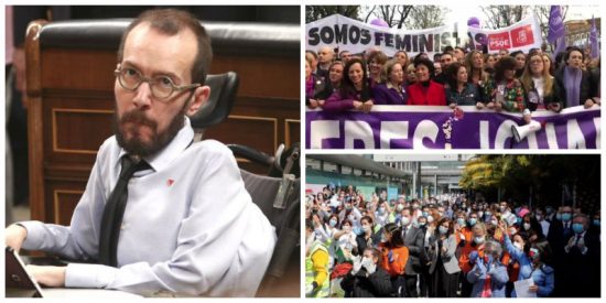 Pablo Echenique tiene la infeliz idea de comparar el homenaje en el hospital de Ifema con el 8-M y el meneo es de a&uacute;pa