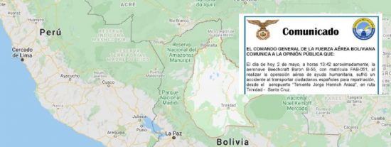 Mueren cuatro cooperantes que volv&iacute;an a Espa&ntilde;a, al estrellarse una avioneta en Bolivia