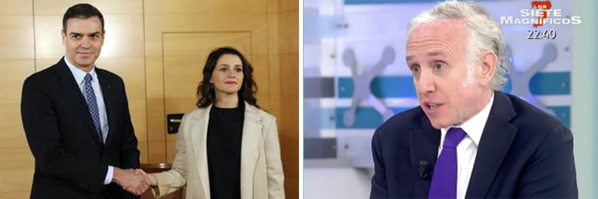 Eduardo Inda: "Si Arrimadas vuelve a apoyar a S&aacute;nchez, es su final pol&iacute;tico"