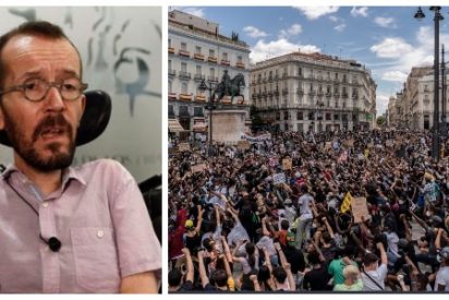 'Echeminga' recibe una somanta de palos por no criticar la distancia social en la manifa 'progre': "Nos tomas por imb&eacute;ciles"