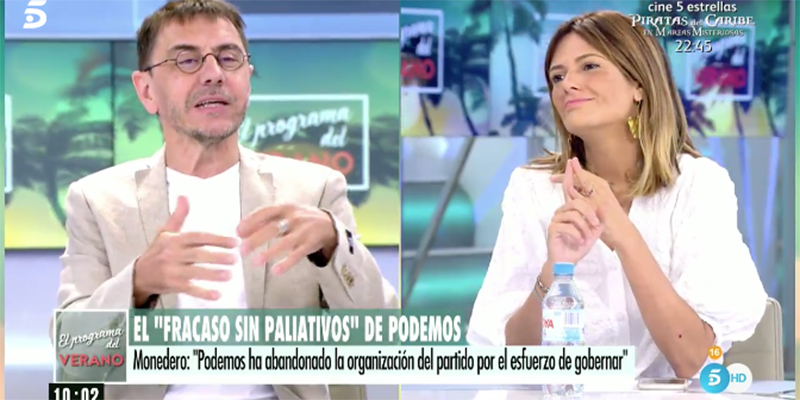 Monedero intenta colar un bulo sobre el PP en Telecinco, lo pillan 'in fraganti' y hace un pat&eacute;tico rid&iacute;culo