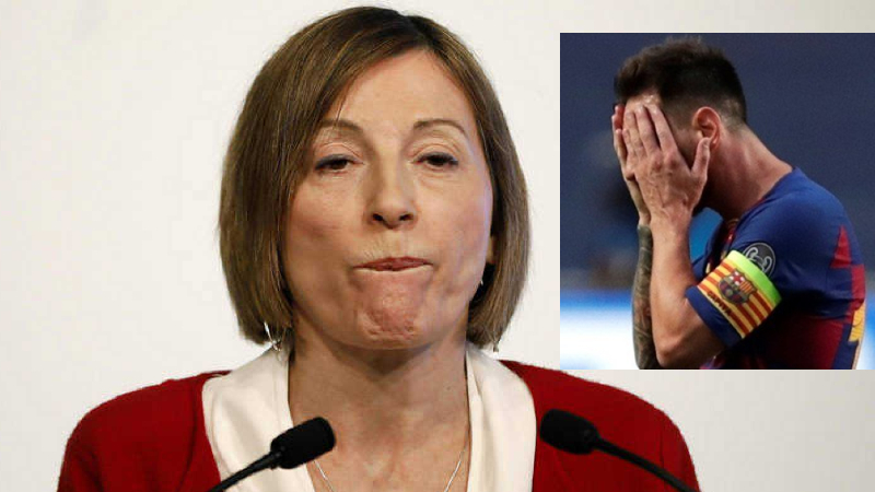 Desde la c&aacute;rcel, la golpista Forcadell vincula las desgracias del Bar&ccedil;a a la independencia de Catalu&ntilde;a