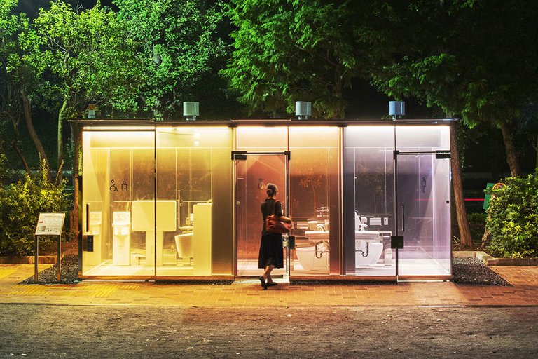El inusitado &eacute;xito de los ba&ntilde;os p&uacute;blicos con paredes transparentes instalados en Tokio