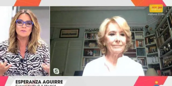 Esperanza Aguirre pulveriza a To&ntilde;i Moreno y a Telecinco por unas im&aacute;genes de Juan Carlos I