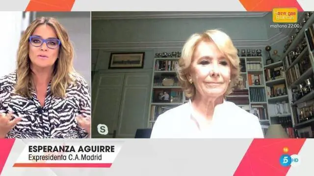 Esperanza Aguirre pulveriza a To&ntilde;i Moreno y a Telecinco por unas im&aacute;genes de Juan Carlos I
