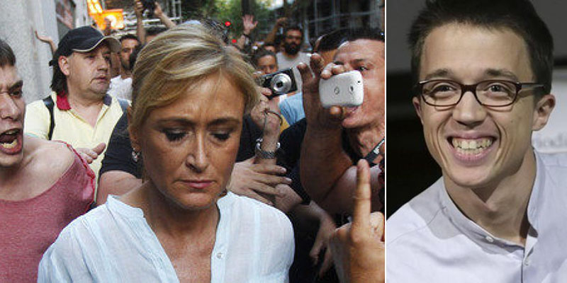 Bofet&oacute;n de Cifuentes a Errej&oacute;n por decir tanta bobada: "&iquest;Acaso mis hijos son de peor condici&oacute;n que los de Iglesias y Montero?"