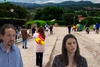 Iglesias y Montero llegan al casopl&oacute;n de Galapagar de sus vacaciones interrumpidas y se encuentran... &iexcl;otro escrache!