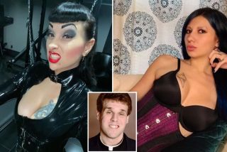 Pillan a este cura grab&aacute;ndose, mientras hace un tr&iacute;o en el altar de la iglesia con estas dos dominatrices