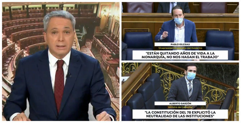 Lo de Vall&eacute;s que no ver&aacute;s en TVE: Dos minutos denunciando ataques del Gobierno a Felipe VI