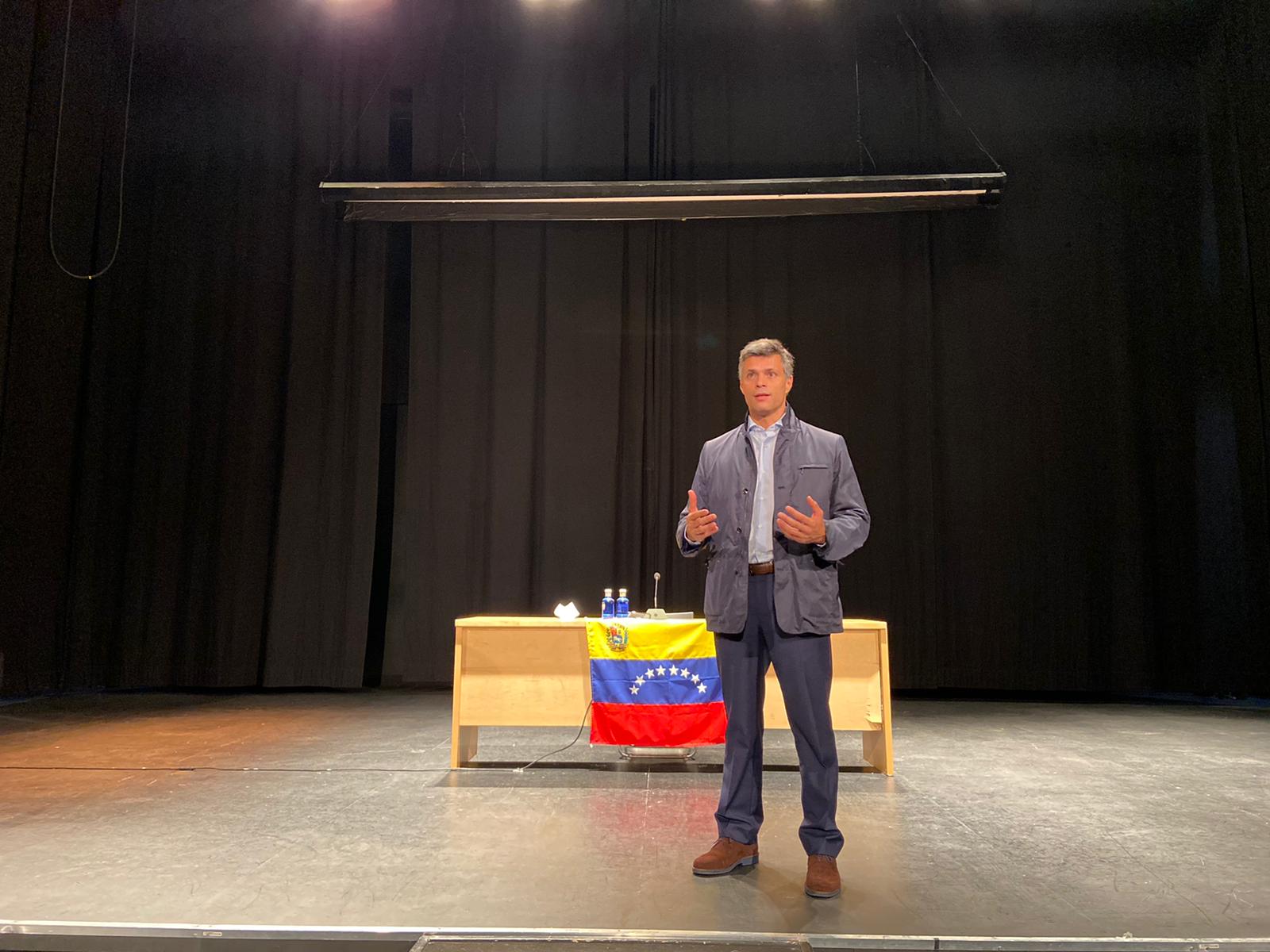 Leopoldo L&oacute;pez a la di&aacute;spora venezolana en Madrid: "Que no nos diga nadie que dejemos de luchar"