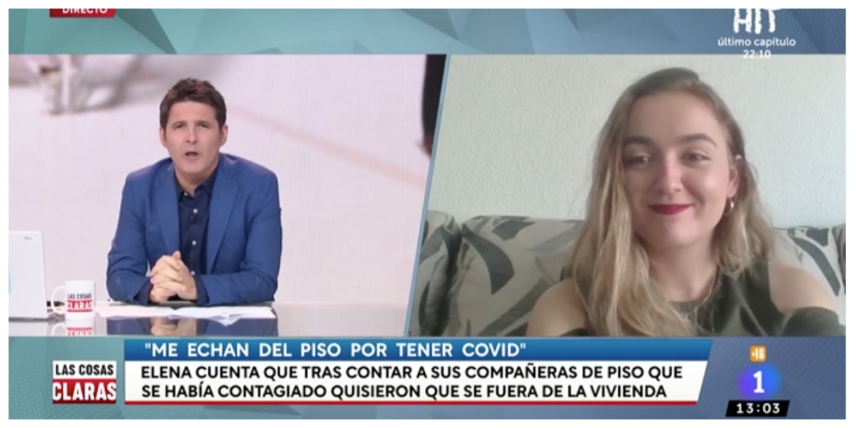 Elena Ca&ntilde;izares, la enfermera con COVID que quieren echar de su piso, convertida en estrella televisiva: "Me acosan"