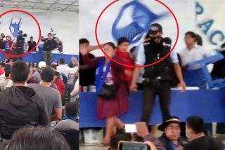 Evo Morales toca fondo: le lanzan sillas durante un acto de su propio partido