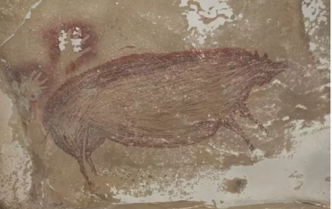 Hallan una pintura rupestre de hace 45.000 a&ntilde;os en Indonesia