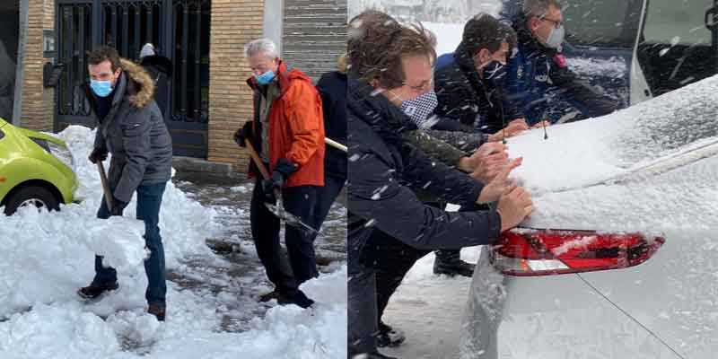 Iglesias comenta discos de Barricada desde su mansi&oacute;n de Galapagar mientras Casado y Almeida pelean contra la nieve