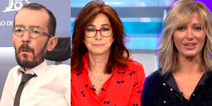 Echenique, rabioso contra Ana Rosa Quintana y Susanna Griso por mostrar el vídeo de Iglesias despreciando a Hasel