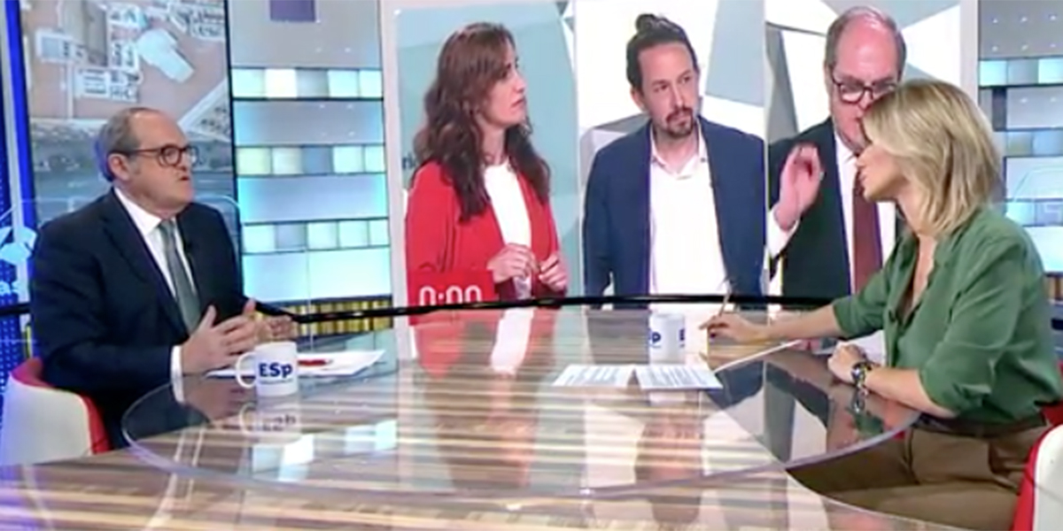 Griso recibe a Gabilondo con un v&iacute;deo sobre sus incoherencias y deja al candidato del PSOE balbuceando