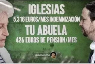VOX trolea a Podemos con su cartel de los MENAS: "Iglesias, 5.316 &euro; al mes, tu abuela, 426 &euro;"