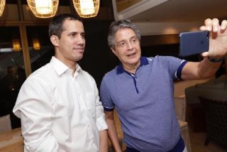 El gui&ntilde;o de Juan Guaid&oacute; a Guillermo Lasso: "Sabemos de su compromiso con Venezuela y la libertad"
