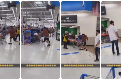 Un trabajador de Walmart responde con un KO brutal a la agresi&oacute;n de un cliente