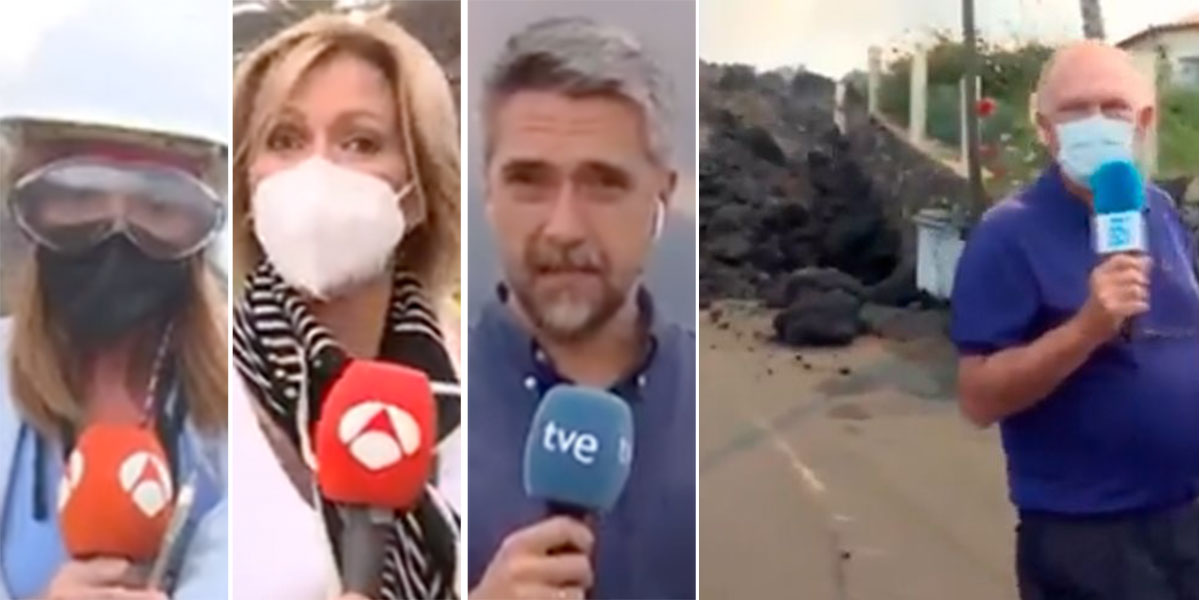 Sustos de Piqueras y otros reporteros por acercarse demasiado: "La pr&oacute;xima conexi&oacute;n ser&aacute; desde dentro del volc&aacute;n"