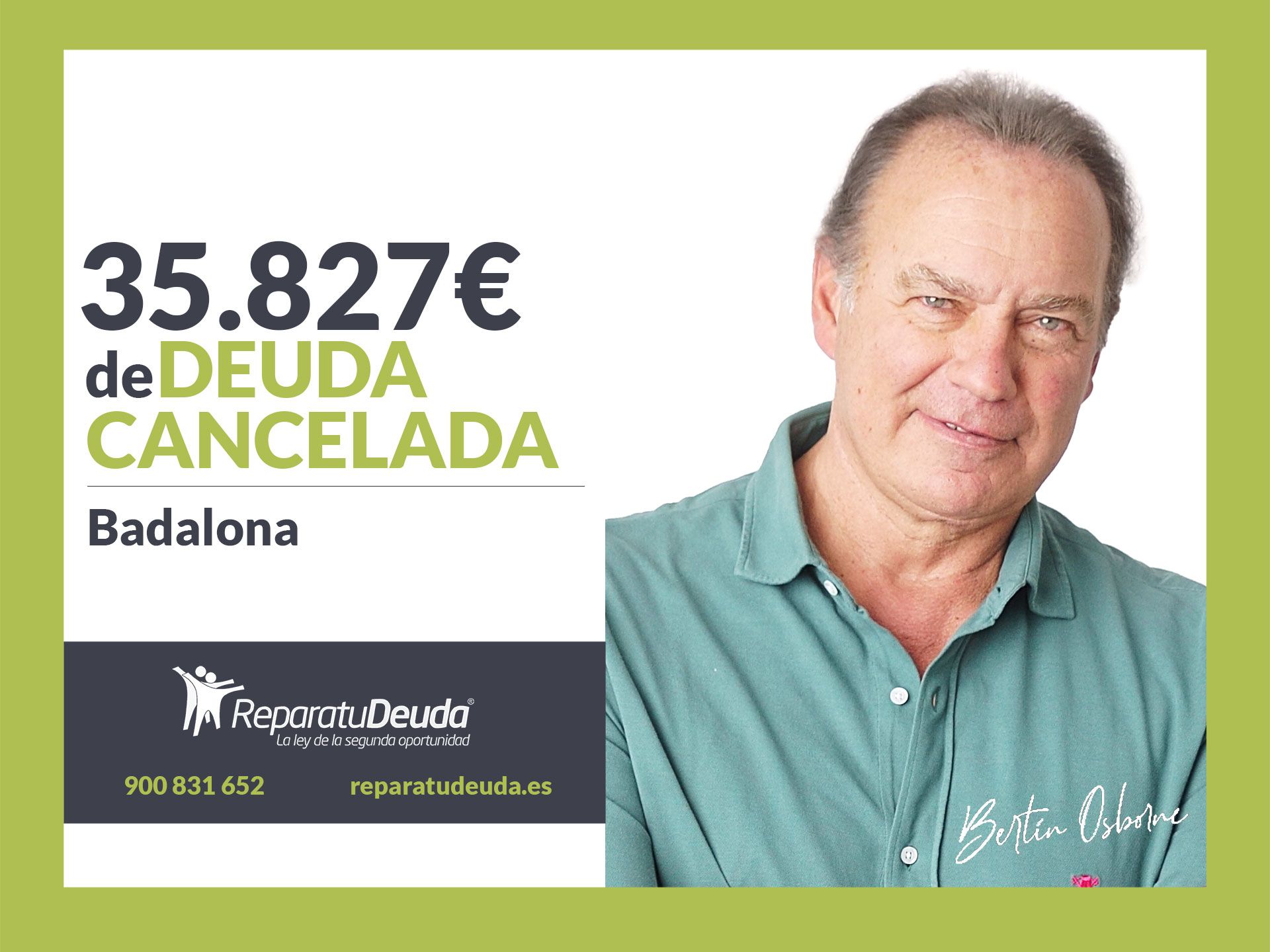 Repara tu Deuda Abogados cancela 35.287 &euro; en Badalona (Barcelona) con la Ley de la Segunda Oportunidad