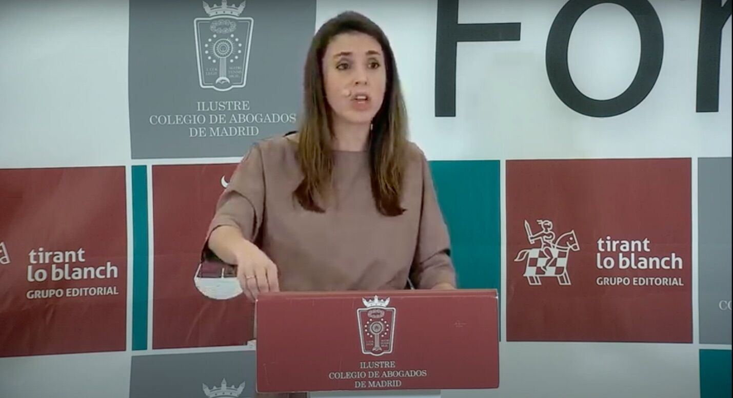 Ridículo máximo de Irene Montero: denuncia la "justicia patriarcal" y el decano de abogados de Madrid la sacude