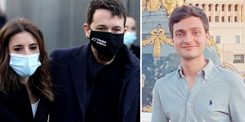 Pablo Iglesias e Irene Montero junto a Alejandro Entrambasaguas