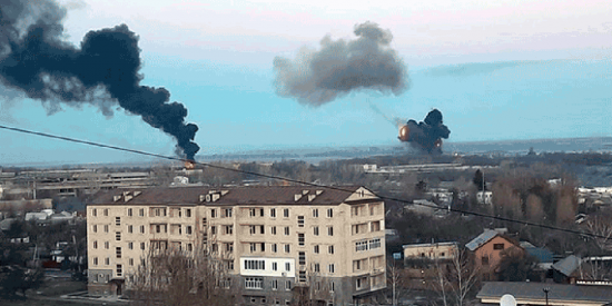 Bombardeos en Kiev