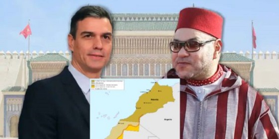Pedro S&aacute;nchez y el rey Mohamed VI