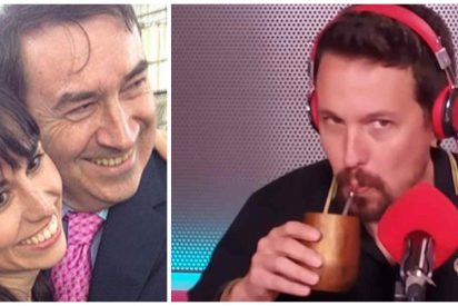 Mar&iacute;a Ram&iacute;rez, con su padre, Pedrojota y Pablo Iglesias.