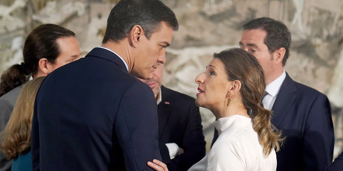 Pedro S&aacute;nchez y Yolanda D&iacute;az. 