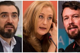 Ignacio Escolar, Elisa Beni y Pablo Iglesias.