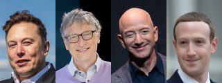 Elon Musk, Bill Gates, Jeff Bezos y Mark Zuckerberg
