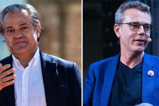 Marcos de Quinto y el periodista Pedro Vall&iacute;n