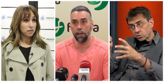 Ana Pardo de Vera, Rubén Sánchez y Juan Carlos Monedero.