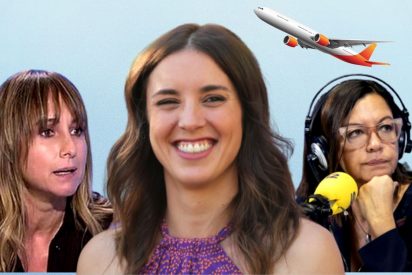 Ana Pardo de Vera y &Agrave;ngels Barcel&oacute; con Irene Montero. 