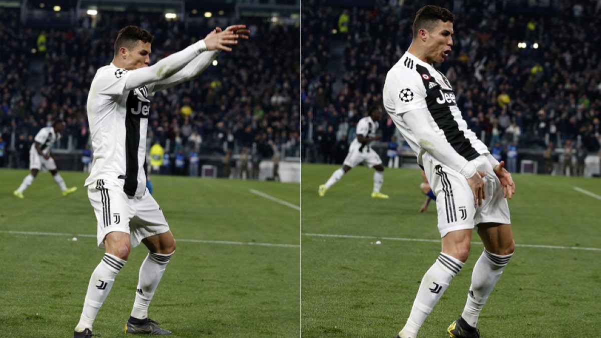 Ronaldo celebrando efusivamente durante su etapa en la Juventus de turín