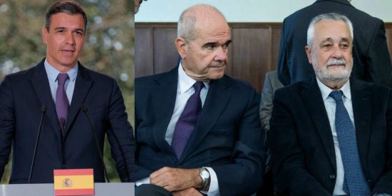 Pedro Sánchez junto a José Antonio Griñán y Manuel Chaves