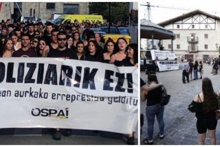 La manifestaci&oacute;n contra la Guardia Civil en Alsasua.