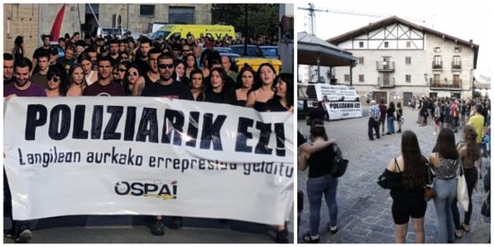 La manifestaci&oacute;n contra la Guardia Civil en Alsasua.