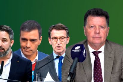 Pedro S&aacute;nchez, Alberto N&uacute;&ntilde;ez Feij&oacute;o, Santiago Abascal y Alfonso Rojo