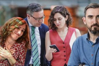 Alfonso Serrano e Isabel D&iacute;az Ayuso con Ignacio Escolar