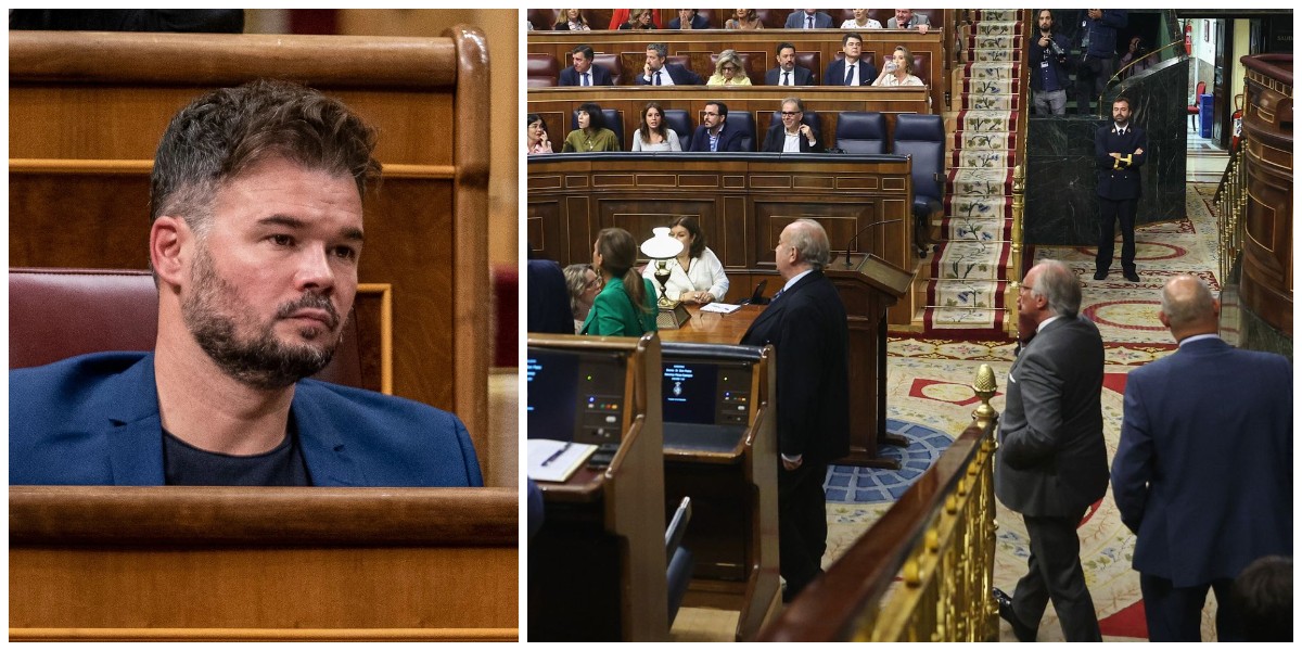 Rufián y los parlamentarios de VOX.
