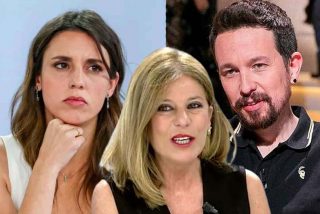 Pablo Iglesias, Irene Montero y Esther Palomera