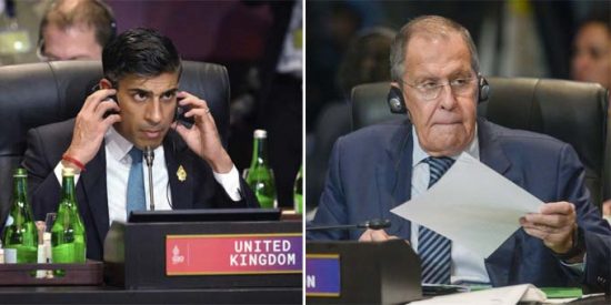 Rishi Sunak y Serguei Lavrov 