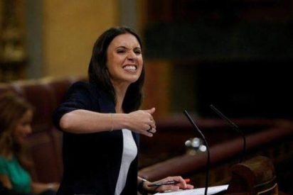 Irene Montero enfadada en el Congreso.