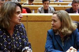 Teresa Ribera y Nadia Calvi&ntilde;o, en una sesi&oacute;n parlamentaria.