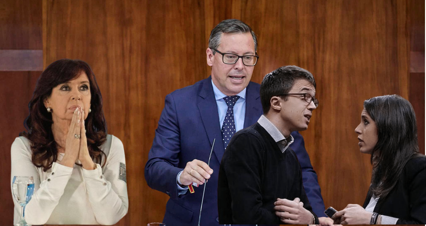 Alfonso Serrano junto a Irene Montero e &Iacute;&ntilde;igo Errej&oacute;n
