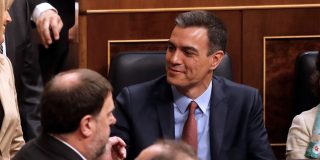 Oriol Junqueras y Pedro Sánchez.