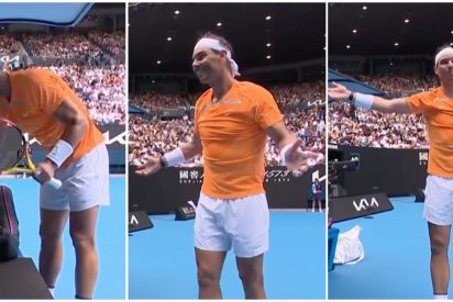 A Nadal le 'birlan' la raqueta en mitad del partido